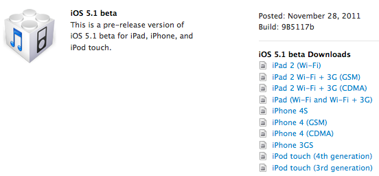 iOS 5.1 Beta 1