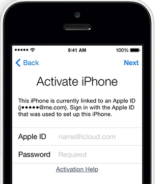 apple id iphone activation